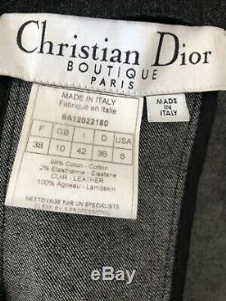 Christian Dior by John Galliano Black Leather & Denim Motorcycle Jacket