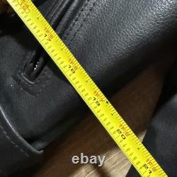 Chrome Gear Vintage Men's Leather Motorcycle Jacket Size 42 Belted Side Lace
