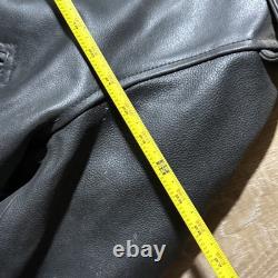 Chrome Gear Vintage Men's Leather Motorcycle Jacket Size 42 Belted Side Lace