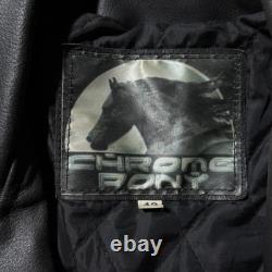 Chrome Gear Vintage Men's Leather Motorcycle Jacket Size 42 Belted Side Lace