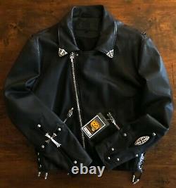 Chrome Hearts Special Edition HEAVY SILVER 1 of 1 JJ Dean Leather Biker Jacket