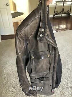Classic Hein Gericke Leather Motorcycle Jacket, Brown, Late 80's, Size 42