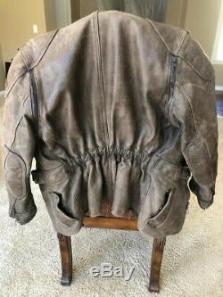 Classic Hein Gericke Leather Motorcycle Jacket, Brown, Late 80's, Size 42