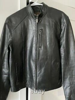 Cole Haan Mens Black leather Jacket Size Small