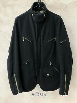 Comme des Garcons MAN Junya Watanabe runway black wool biker jacket size L