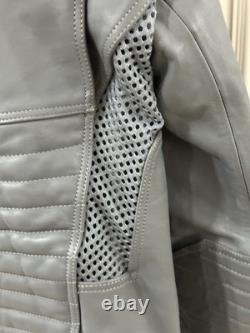 Cool Tech Summer Leather Motorcycle Jacket Gary Size 42 Ventilated Elbow Pads