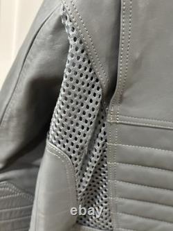 Cool Tech Summer Leather Motorcycle Jacket Gary Size 42 Ventilated Elbow Pads