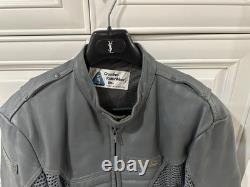 Cool Tech Summer Leather Motorcycle Jacket Gary Size 42 Ventilated Elbow Pads