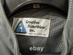 Cool Tech Summer Leather Motorcycle Jacket Gary Size 42 Ventilated Elbow Pads