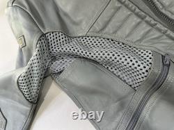 Cool Tech Summer Leather Motorcycle Jacket Gary Size 42 Ventilated Elbow Pads