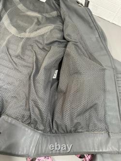 Cool Tech Summer Leather Motorcycle Jacket Gary Size 42 Ventilated Elbow Pads