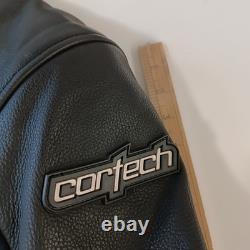 Cortech Latigo 2 Vented Padded Leather Motorcycle Jacket Mens S black Full Zip