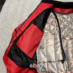 Cortech Motorcycle Jacket Women Medium Red Riding Padded Pockets Heavy Dragon