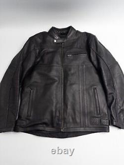 Cortech The Relic Leather Motorcycle Jacket Mens Medium Black Lined Full Zip