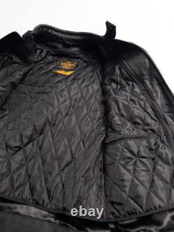 Cortech The Relic Leather Motorcycle Jacket Mens Medium Black Lined Full Zip