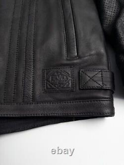 Cortech The Relic Leather Motorcycle Jacket Mens Medium Black Lined Full Zip