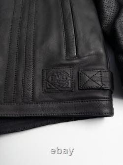 Cortech The Relic Leather Motorcycle Jacket Mens Medium Black Lined Full Zip