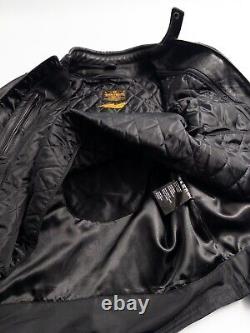 Cortech The Relic Leather Motorcycle Jacket Mens Medium Black Lined Full Zip