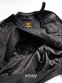 Cortech The Relic Leather Motorcycle Jacket Mens Medium Black Lined Full Zip