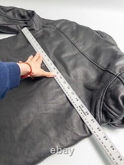 Cortech The Relic Leather Motorcycle Jacket Mens Medium Black Lined Full Zip