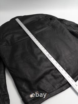 Cortech The Relic Leather Motorcycle Jacket Mens Medium Black Lined Full Zip