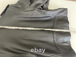 Custom Bilt Black Leather Moto Motorcycle Biker Jacket Belt Zip Size S