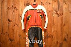 DAINESE ITALIAN LIMITED VINTAGE 1980's RACER MOTORCYCLE BIKER LEATHER SUIT 44-XS