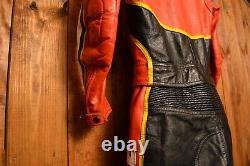 DAINESE ITALIAN LIMITED VINTAGE 1980's RACER MOTORCYCLE BIKER LEATHER SUIT 44-XS