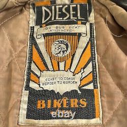 DIESEL Leather Motorcycle Jacket FLYING COUGAR DMB-35RB Vintage Rare