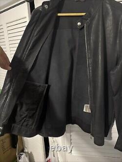 DIESEL MENS BLACK LEATHER MORORCYCLE JACKET SIZE XL 100% Sheepskin Leather