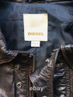 DIESEL leather jacket size M Men's Black Motorcycle lamb sheepskin from JAPAN