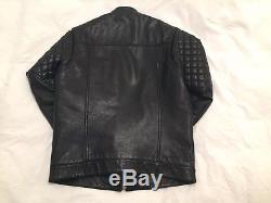 DSquared D2 Men's Leather Jacket Biker Black Medium 48