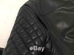 DSquared D2 Men's Leather Jacket Biker Black Medium 48