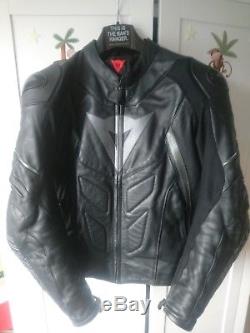 Dainese Avro D1 Motorcycle Leather Jacket Black/Anthracite Size 52