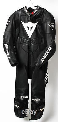 Dainese Black Leather Full Body Motorcycle Racing Suit Size 50