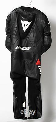 Dainese Black Leather Full Body Motorcycle Racing Suit Size 50