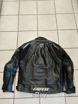 Dainese Laguna Evo Motorcycle Jacket Men's Size 58 Black Leather Armored