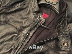Dainese Leather Motorcycle Jacket Excellent Size Eu 54 Large Black Perforated