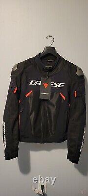 Dainese Men's Dinamica Air D-Dry Motorcycle Jacket Size 52 EURO, Black/ Red