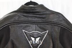 Dainese Men's Leather Motorcycle Jacket Black Size 50 EU Armored