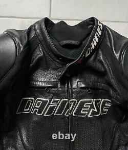 Dainese Motorcycle Leather Jacket Medium 50 Black Red Mens Armored G2 Protector