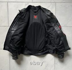 Dainese Motorcycle Leather Jacket Medium 50 Black Red Mens Armored G2 Protector