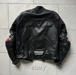 Dainese Motorcycle Leather Jacket Medium 50 Black Red Mens Armored G2 Protector