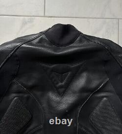 Dainese Motorcycle Leather Jacket Medium 50 Black Red Mens Armored G2 Protector