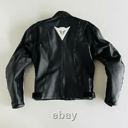 Dainese Racing 3 Motorcycle Leather Riding Jacket Black/White Size 52 Large