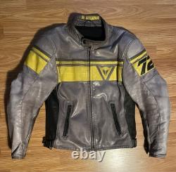 Dainese Racing C2 Leather Motorcycle Jacket CE Armored Vented sz S/M grey