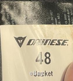 Dainese Racing C2 Leather Motorcycle Jacket CE Armored Vented sz S/M grey