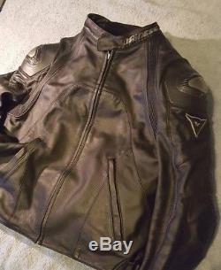 Dainese Racing / Stealth Perforated Leather Jacket Motorcycle Black EU 58