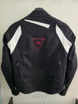 Dainese Textile Armored Jacket Size 46 Euro 36 US Black White Red with Liner