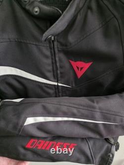 Dainese Textile Armored Jacket Size 46 Euro 36 US Black White Red with Liner